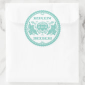 Sticker Rond Lovebirds turquoise 3" collant rond (Sac)