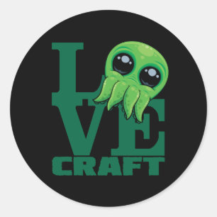 Sticker Rond Lovecraft Baby Cthulhu Design - Éffrayant mignon A
