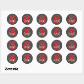 Sticker Rond Loved By 67 Valentines Six Seven Meme Hearts 6 7 W (Feuille)