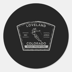 Sticker Rond Loveland Colorado Ski de neige