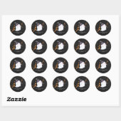 Sticker Rond Lovely Ghost Halloween Baby shower fille (Feuille)