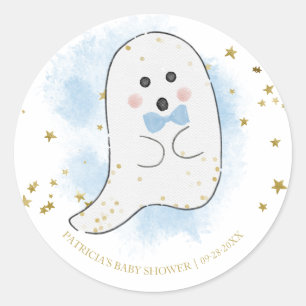Sticker Rond Lovely Ghost Halloween Girl Baby shower Classic Ro