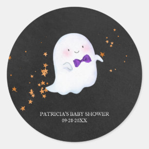 Sticker Rond Lovely Ghost Halloween Girl Baby shower Classic Ro