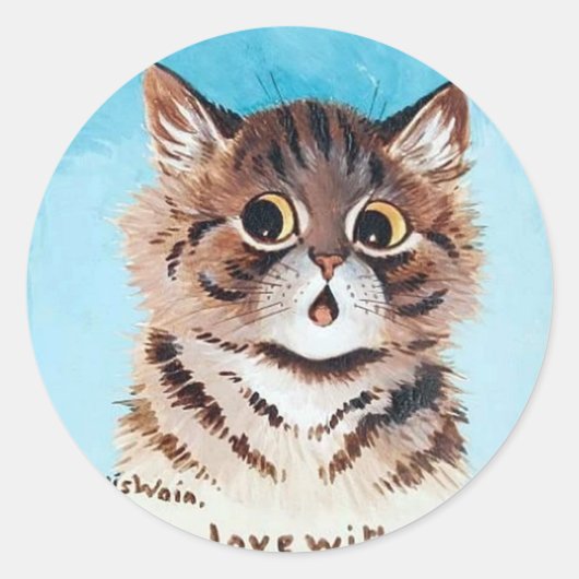 Sticker Rond Lovely Kitten, Louis Wain (Devant)