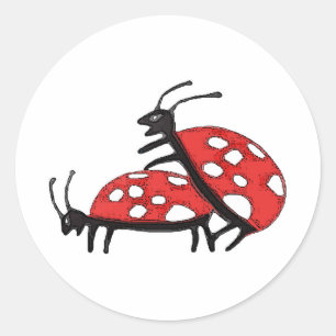 Sticker Rond Lovely Ladybugs