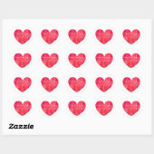 Sticker Rond Lovely red puzzle watercolor heart (Feuille)