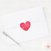 Sticker Rond Lovely red puzzle watercolor heart (Enveloppe)