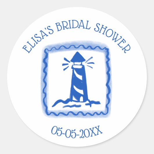 Sticker Rond LoveNotes from Sea Lighthouse Fête des mariées PER (Devant)