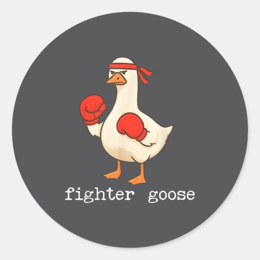 Sticker Rond Lover Goose And Fighter Goose, Funny Couple Goose  (Devant)