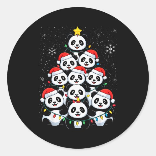 Sticker Rond Lover Xmas Panda Christmas Tree (Devant)