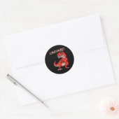 Sticker Rond Lovesaurus Trex Dinosaur Heart Cute Valentines Day (Enveloppe)