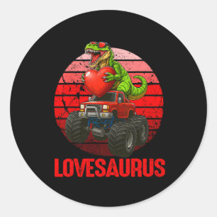 Sticker Rond Lovesaurus Véhicule Tout-Terrain Dinosaure Saint-V