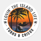 Sticker Rond Lovin The Island Life in the Turks & Caicos2 (Devant)