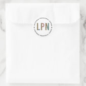 Sticker Rond LPN Licence Pratique Infirmière Leopard Typographi (Sac)