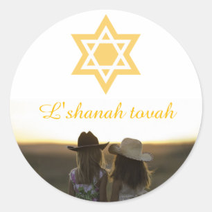 Sticker Rond L'shanah Tovah Rosh Hashanah Étoile de David