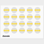 Sticker Rond Lt Grey White Pois Ananas Nom Monogramme (Feuille)