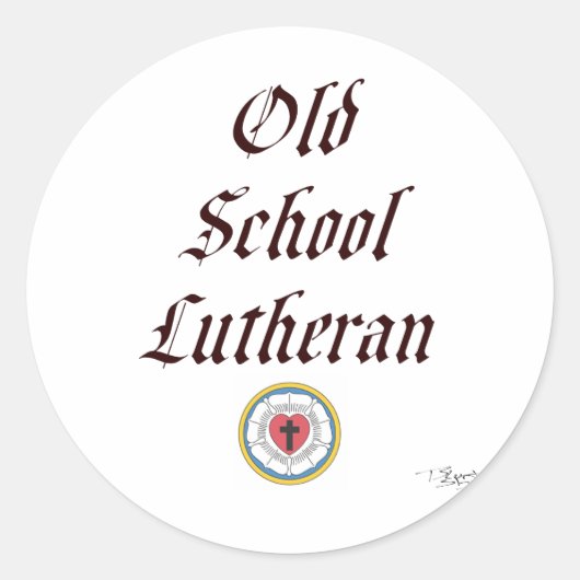Sticker Rond Lu-Old School couleur luthérienne (Devant)