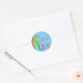 Sticker rond Luau Palm Tree coloré (Enveloppe)