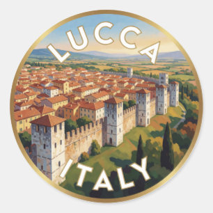 Sticker Rond Lucca Italie Scène de voyage historique ☀️