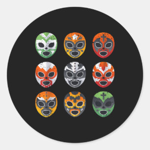 Sticker Rond Lucha Libre Le Masque De Lutte Cinco De Mayo Mexic