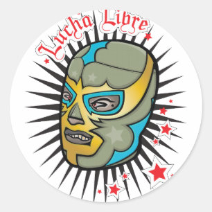 Sticker Rond Lucha Libre Masque de lutte mexicaine