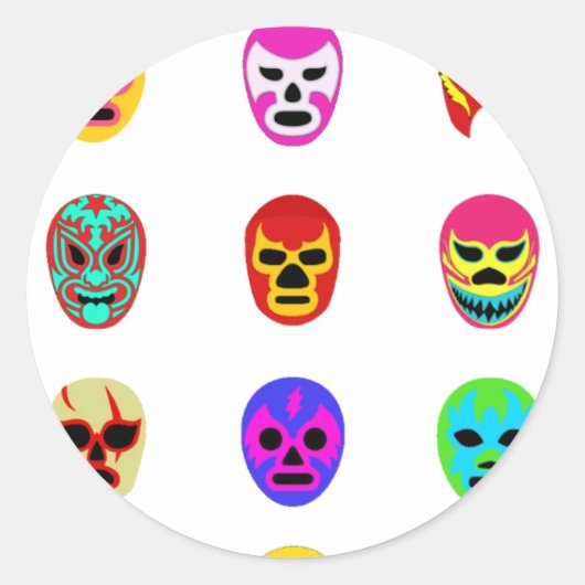 Sticker Rond Lucha Libre Masque Mexicain Lutte (Devant)