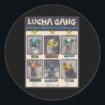 Sticker Rond Lucha Libre Mexique Puppy Wrestling Mask Luchador<br><div class="desc">Lucha Libre Mexique Puppy Wrestling Mask Luchador Anniversaire</div>