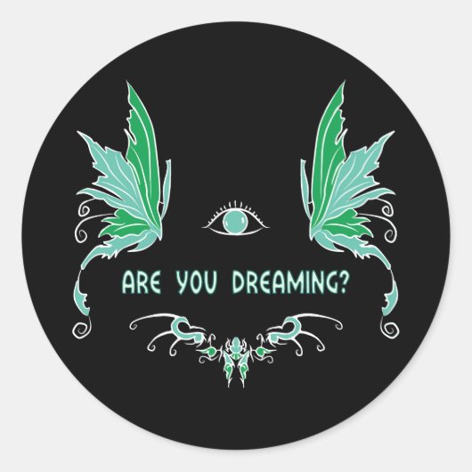 Sticker Rond Lucid rêver la réalité vérifier autocollant. (Devant)