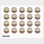 Sticker Rond Lucioles de bois rustique Mason Jars Mariage de gr (Feuille)