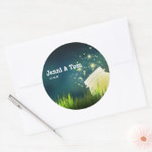 Sticker Rond Lucioles + Pot de Maçon Nuit Mariage Rustique Auto (Enveloppe)