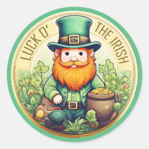 Sticker Rond Luck O' The Irish Leprechaun ID1085