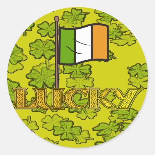 Sticker Rond Luck of the Irish (Devant)