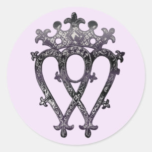 Sticker Rond Luckenbooth, Scotland Scottish Heritage Love Token