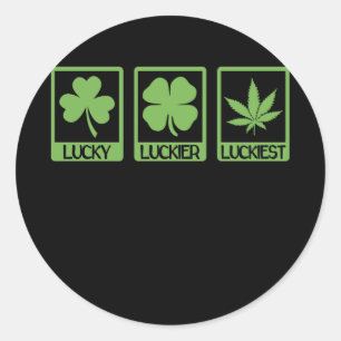 Sticker Rond Luckier Luckiest JOUR DE LA SAINT PATRICK mauvaise