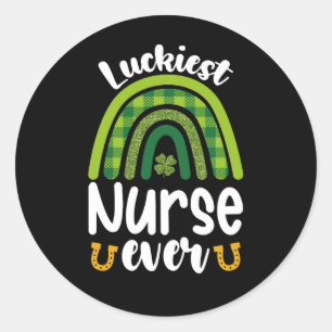 Sticker Rond Luckiest Nurse Ever St Patrick's Day