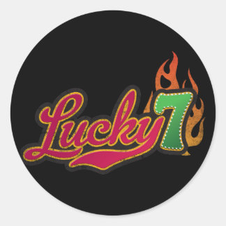 Sticker Rond Lucky 7 - Bonne chance