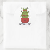 Sticker Rond Lucky Bamboo Plant with Greeting (Sac)