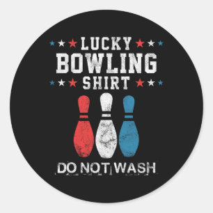 Sticker Rond Lucky Bowling Cadeau Pour Hommes Husbynd Papa Ou G