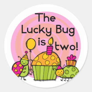 Sticker Rond Lucky Bug Cupcake 2e Anniversaire T-shirts et cade