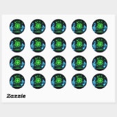 Sticker Rond Lucky Clover et notes musicales (Feuille)
