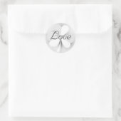 Sticker Rond Lucky Clover Love Irish Grey and White (Sac)