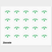 Sticker Rond Lucky Clover Saint Patricks Day (Feuille)