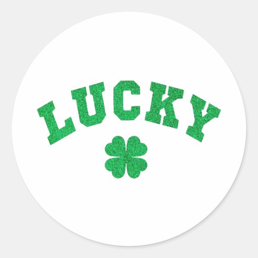 Sticker Rond Lucky Clover Saint Patricks Day (Devant)