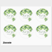 Sticker Rond Lucky Clovers St. Patrick's Baby shower Merci (Feuille)
