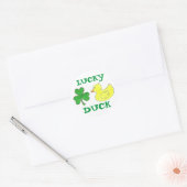 Sticker Rond Lucky Duck St. Patrick's Day Shamrock Rubber Ducky (Enveloppe)