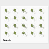 Sticker Rond Lucky Four Leaf Clover (Feuille)