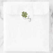 Sticker Rond Lucky Four Leaf Clover (Sac)