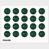 Sticker Rond Lucky Green Clover Shamrock St. Patrick's Day (Feuille)