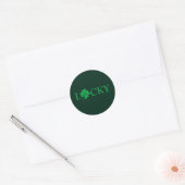 Sticker Rond Lucky Green Clover Shamrock St. Patrick's Day (Enveloppe)