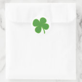 Sticker Rond Lucky Green Shamrock | Simple Clover Leaf Design (Sac)